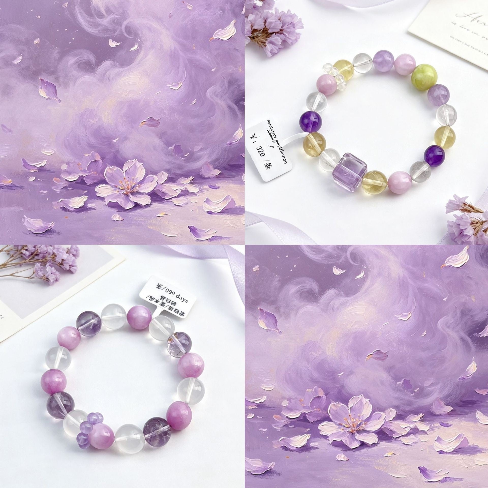 Basic Electroplated Crystal Bracelets For Women, 14 Pieces Set