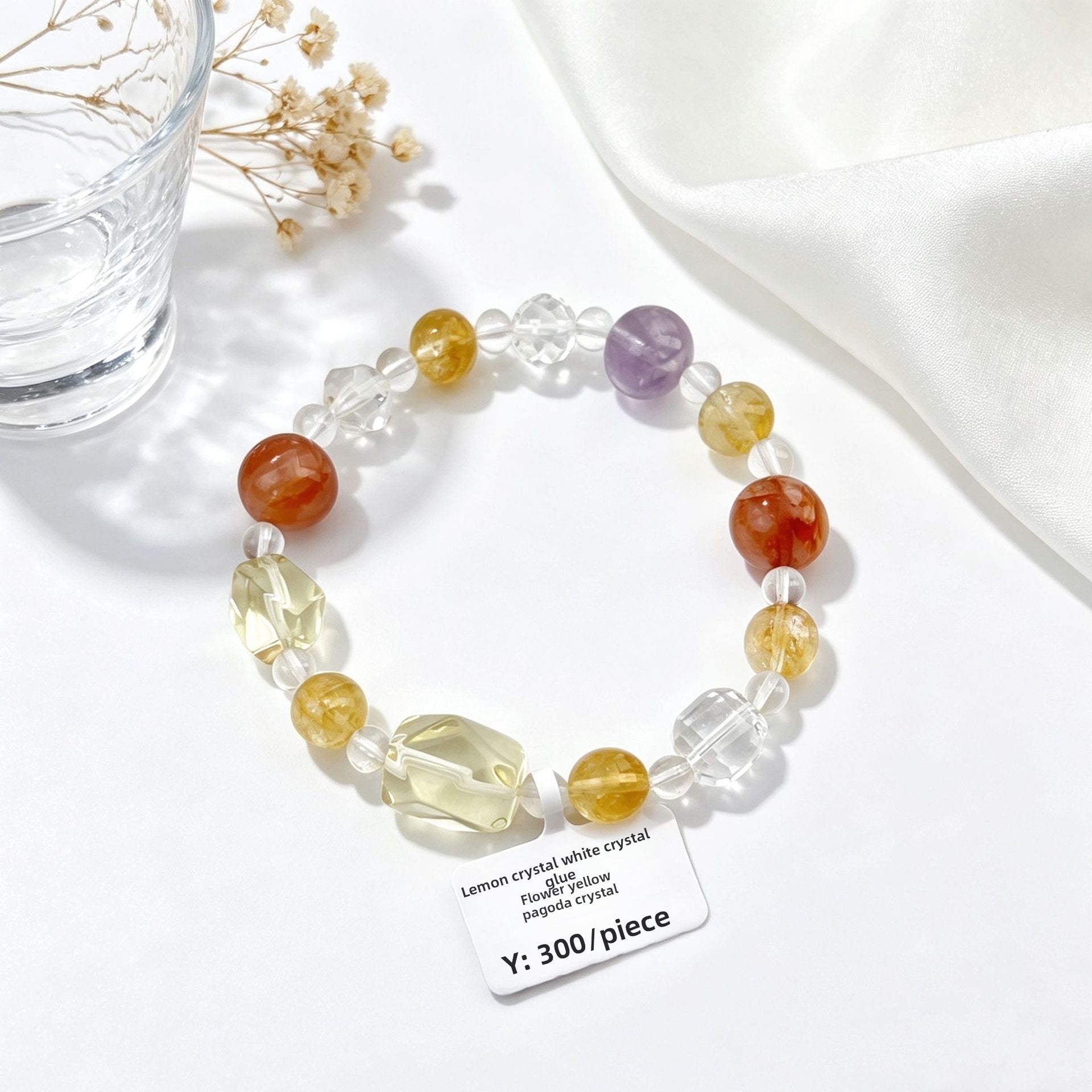 Basic Electroplated Crystal Bracelets For Women, 14 Pieces Set