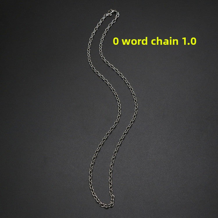 Geometric Hip-Hop Necklace In Steel Color, Unisex 304 Stainless Steel With Cable Chain
