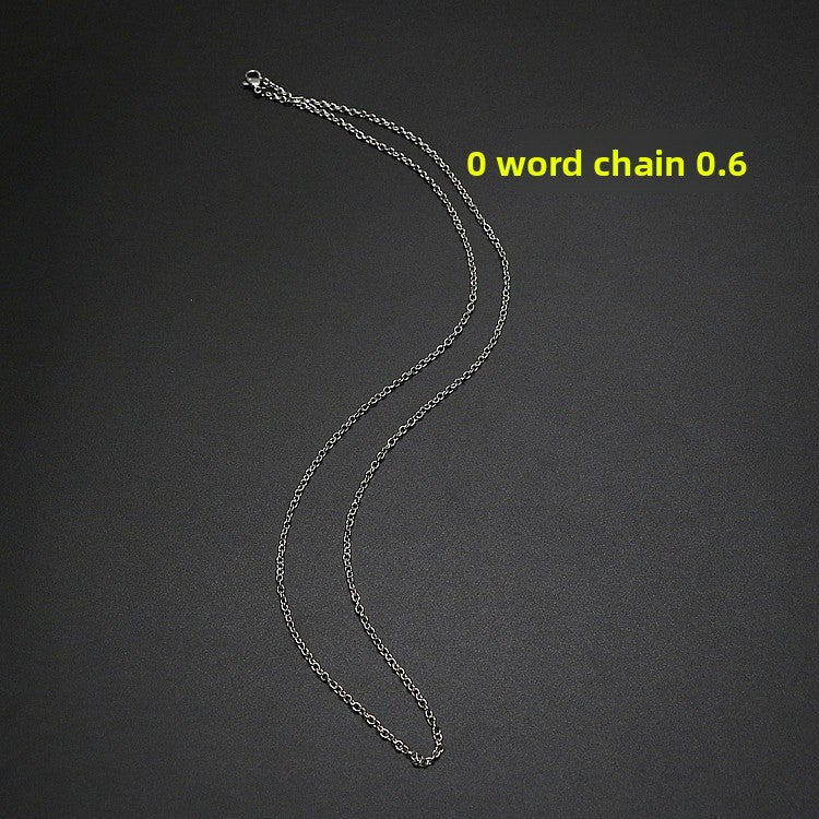 Geometric Hip-Hop Necklace In Steel Color, Unisex 304 Stainless Steel With Cable Chain