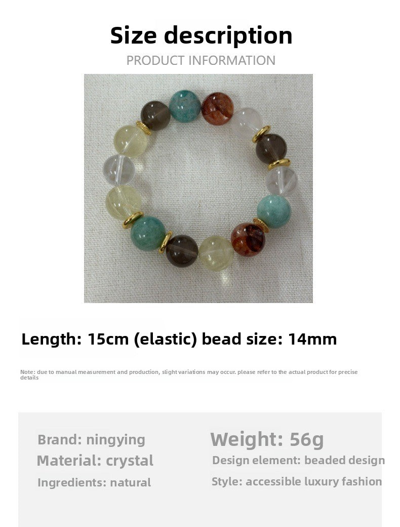 Handmade Unisex Crystal Flower Bracelet With Amazonite Inlay In Multicolor
