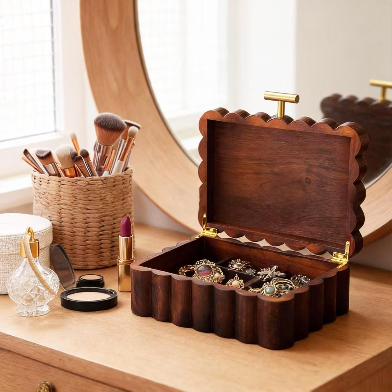 Modern Style Solid Color Wood Storage Box For Organized And Stylish Home Storage
