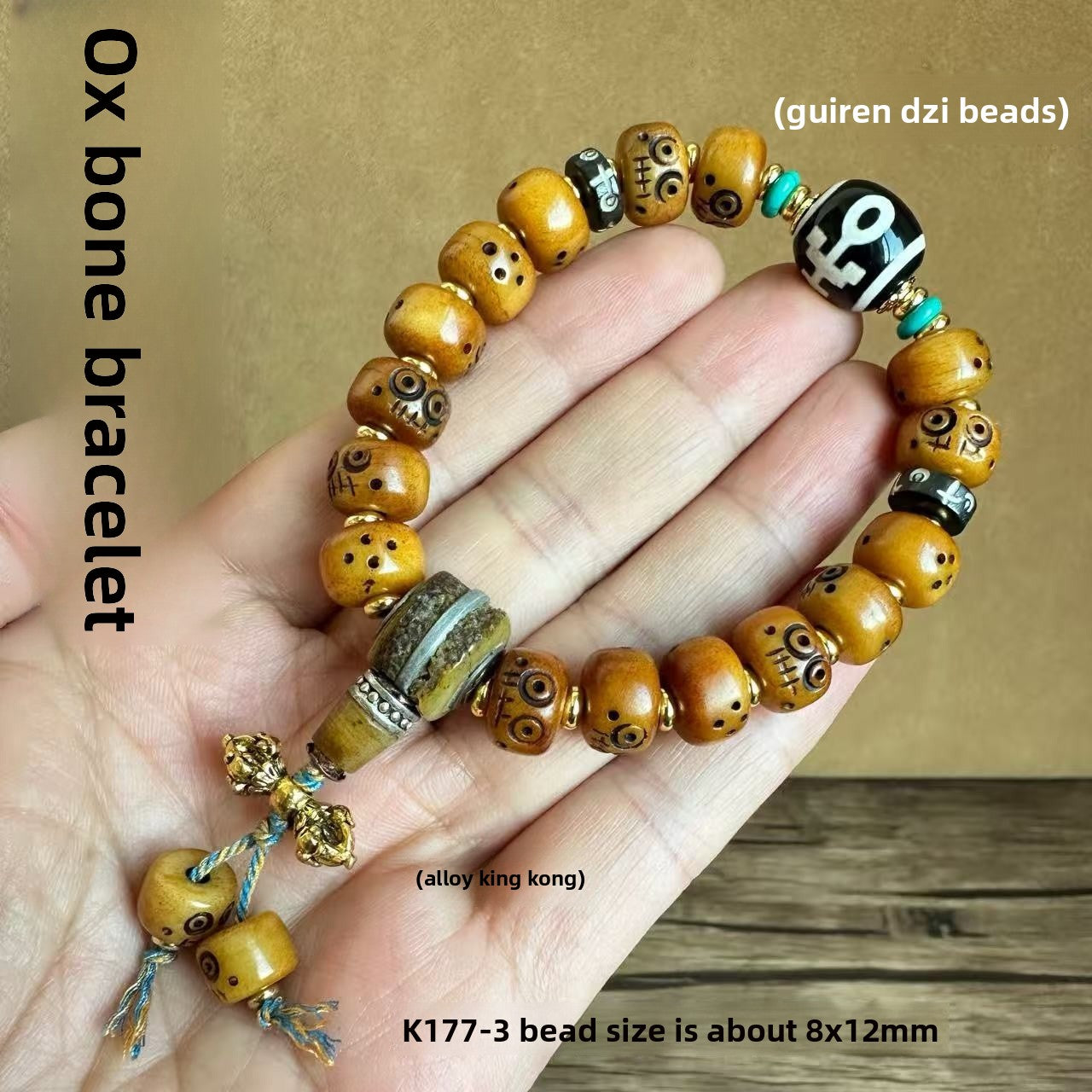 Ethnic Style Unisex Rosary Bracelet With Alloy Pendant Featuring Carving Craftsmanship, Perfect For Festival Wear