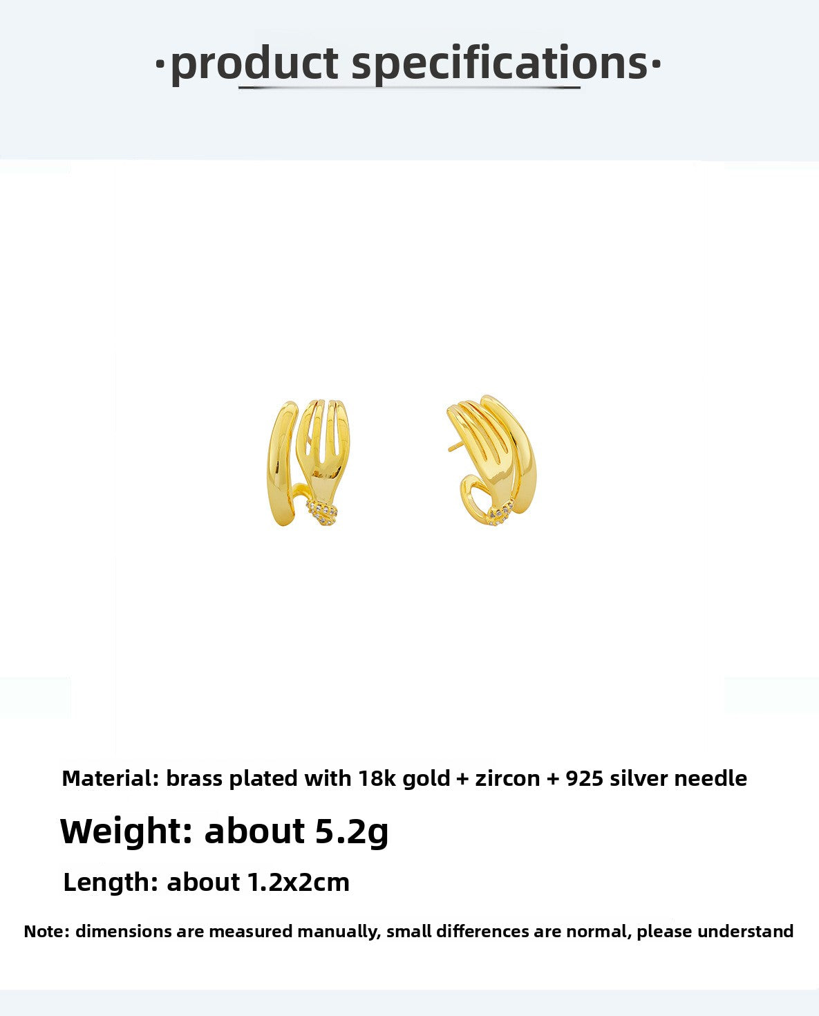 Electroplated Brass Stud Earrings With 925 Sterling Silver Posts For Women