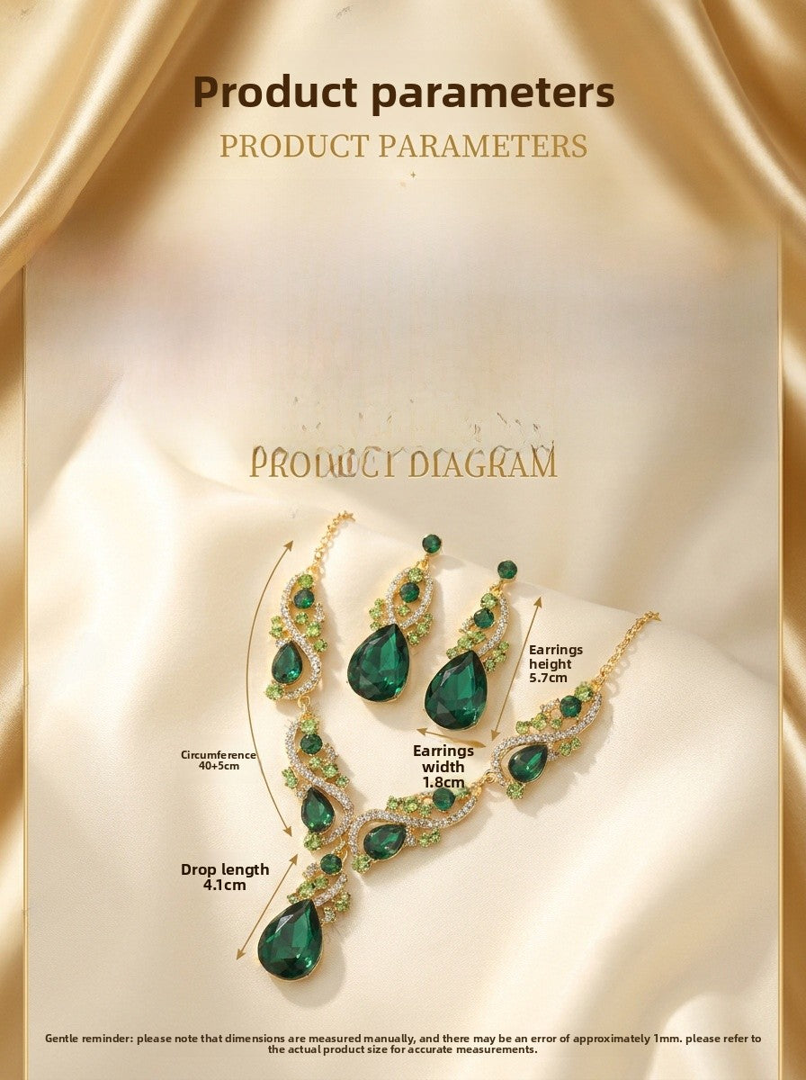 Handmade Multicolor Rose Jewelry Set For Women In Alloy With Rhinestone Inlay
