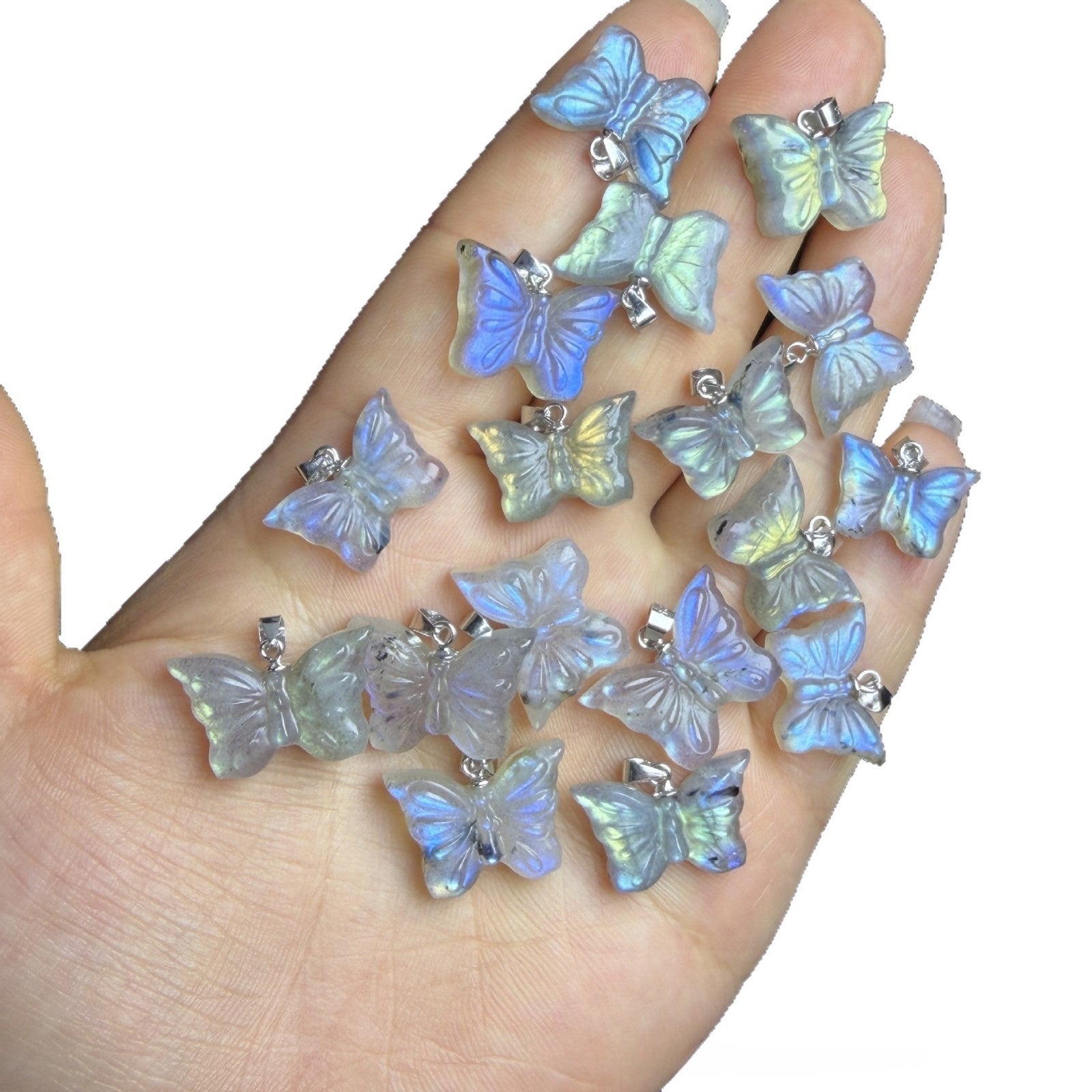 Blue Labradorite Butterfly Suncatcher For New Year Decoration, Elegant Crystal Home Decor