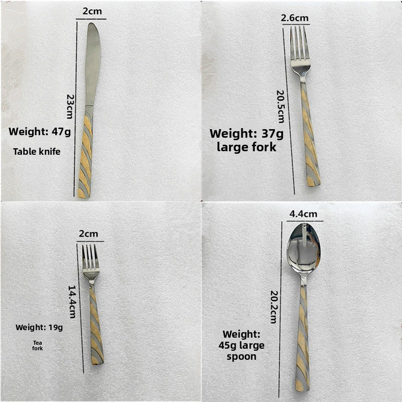 Elegant Tableware Set Featuring Western Cutlery With Knife, Fork, And Spoon For Dining