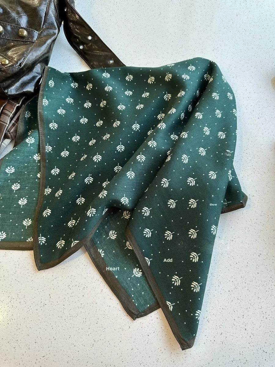 French Style Cashew Nuts Bandana In Caramel Flannel, Perfect For Spring Wear