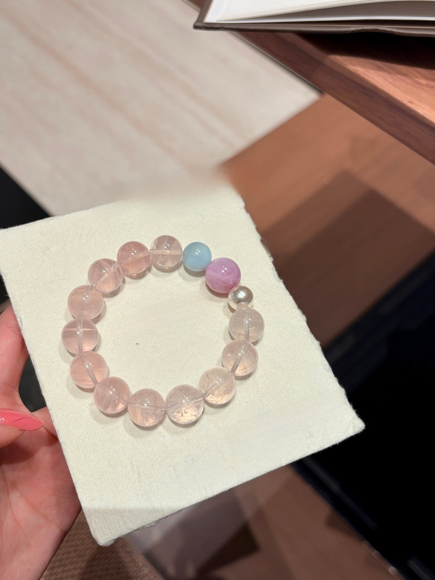Heart Shape Natural Pink Natural Stone Beaded Bracelet For Women, Perfect For Festival Occasions