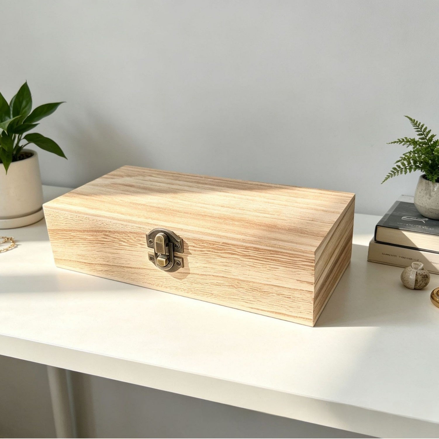 Modern Style Solid Wood Storage Box In Solid Color For Organized Living