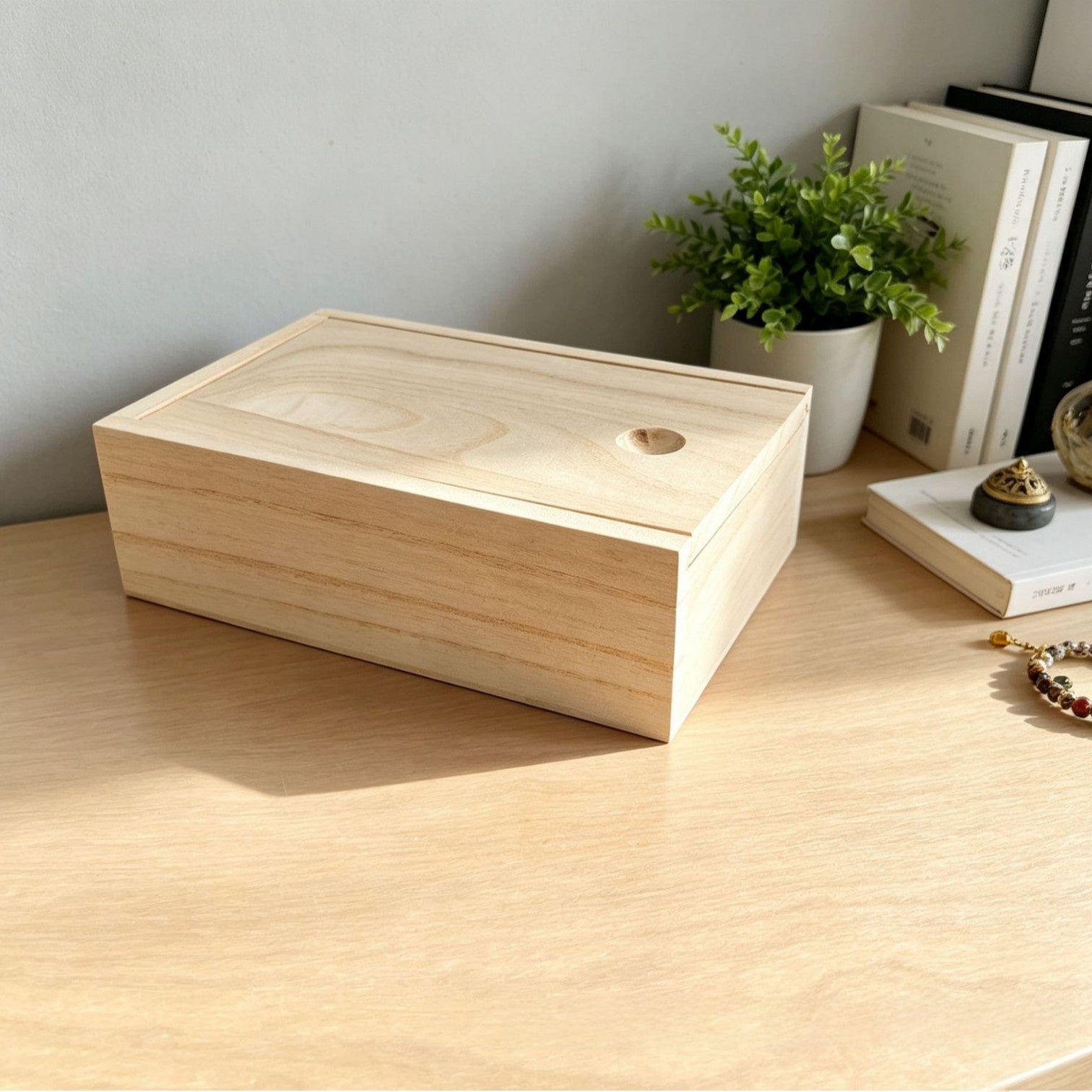 Modern Style Solid Wood Storage Box In Solid Color For Organized Living