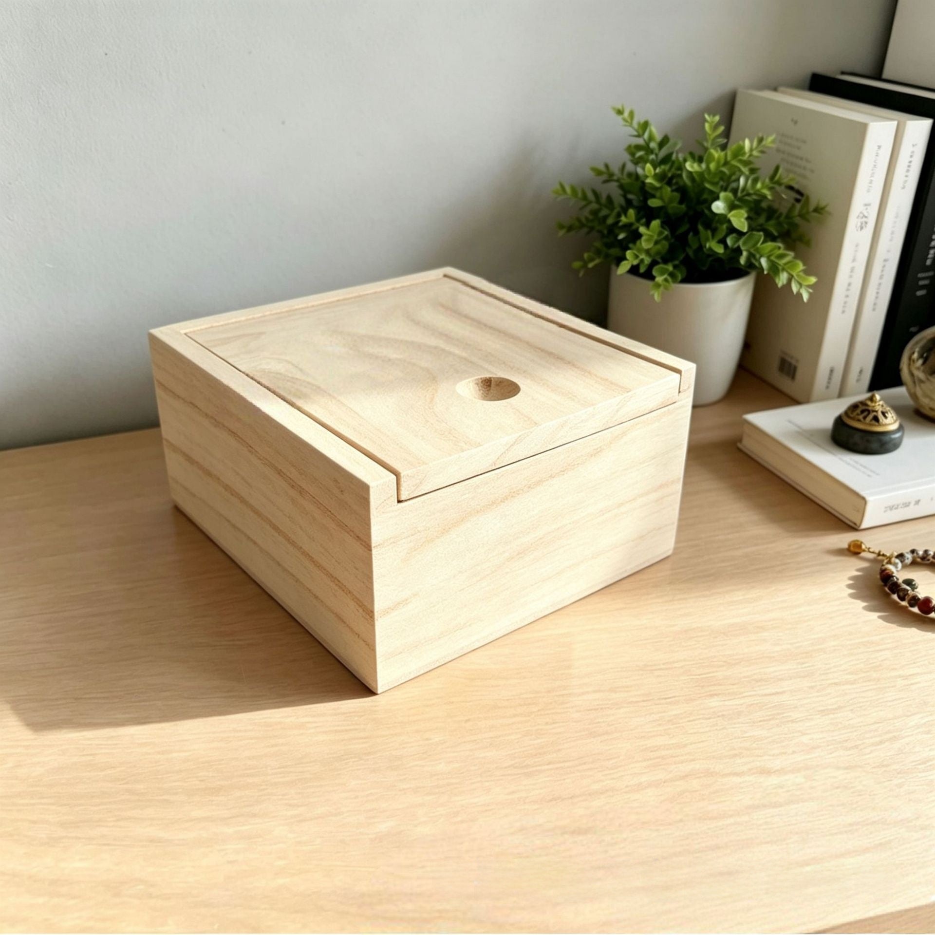 Modern Style Solid Wood Storage Box In Solid Color For Organized Living