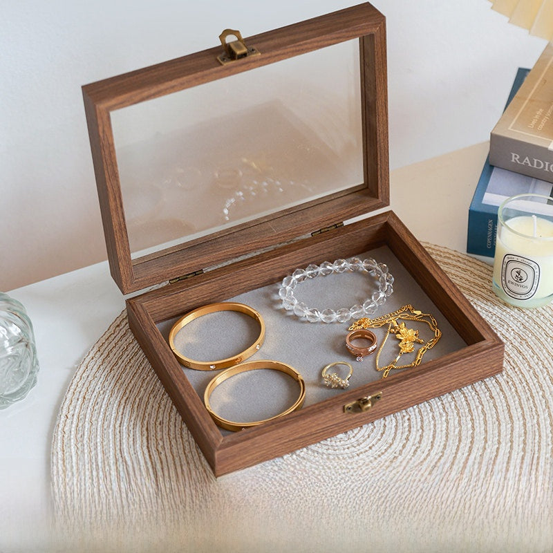 New Style Transparent Wood Storage Box For Organized And Stylish Storage