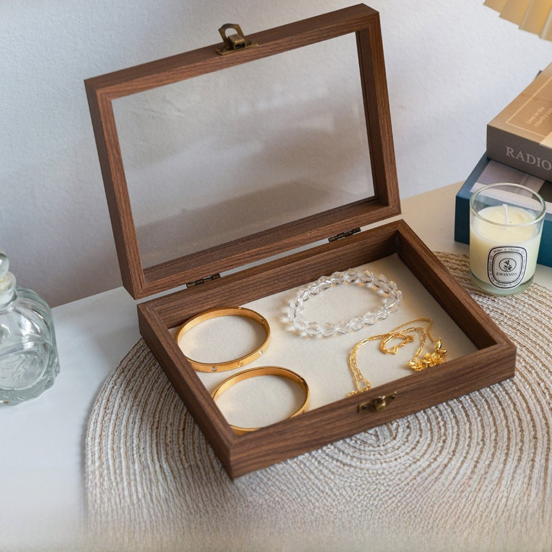 New Style Transparent Wood Storage Box For Organized And Stylish Storage