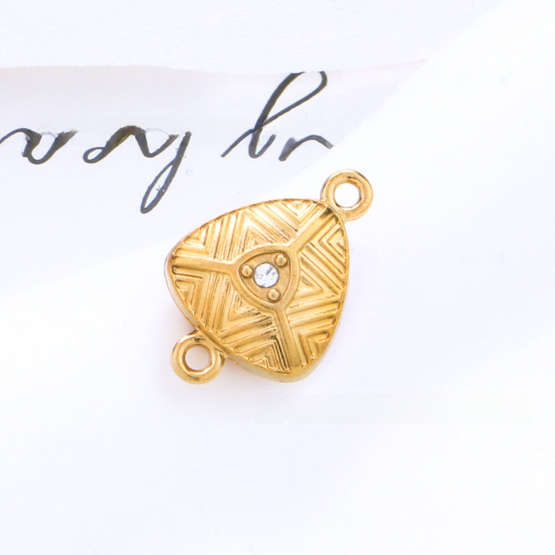 18K Real Gold Plated 304 Stainless Steel Cord End Cap With Magnetic Clasp Closure, Electroplated, Sweet Style Jewelry Accessory In Gold