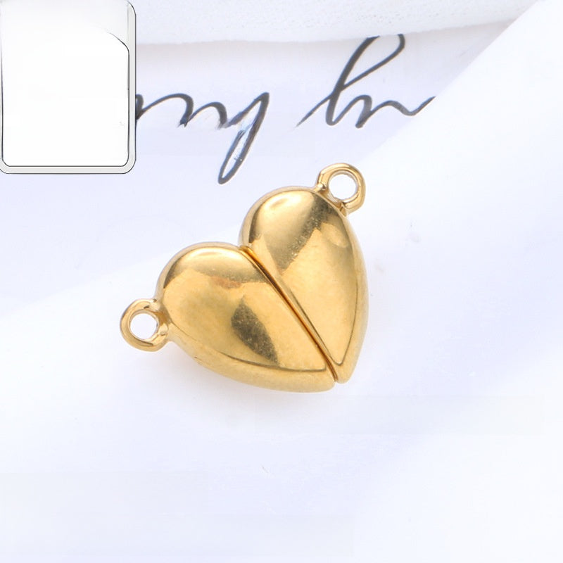 18K Real Gold Plated 304 Stainless Steel Cord End Cap With Magnetic Clasp Closure, Electroplated, Sweet Style Jewelry Accessory In Gold
