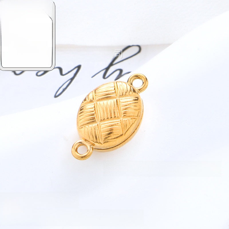 18K Real Gold Plated 304 Stainless Steel Cord End Cap With Magnetic Clasp Closure, Electroplated, Sweet Style Jewelry Accessory In Gold