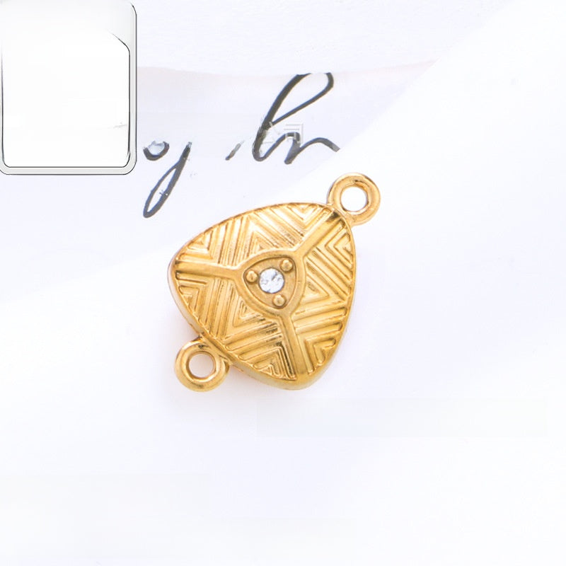 18K Real Gold Plated 304 Stainless Steel Cord End Cap With Magnetic Clasp Closure, Electroplated, Sweet Style Jewelry Accessory In Gold