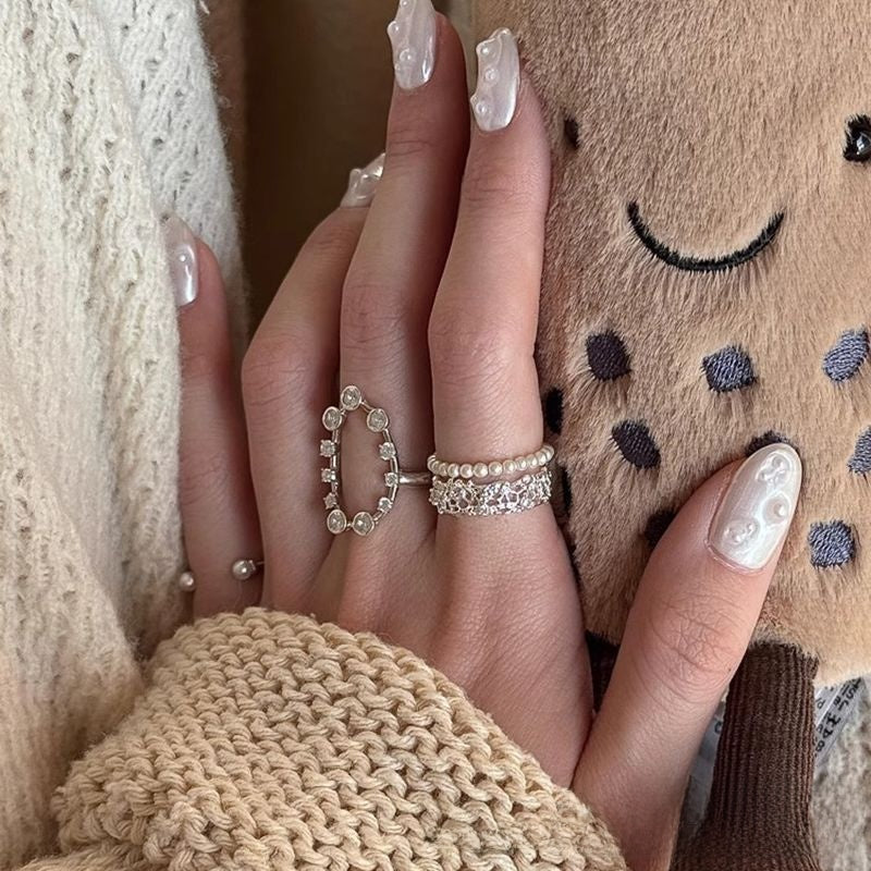 Lace For Women Alloy Rings Featuring Rhinestones With Electroplated Finish