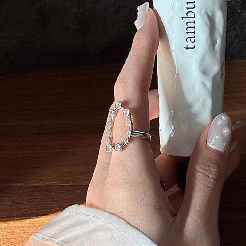 Lace For Women Alloy Rings Featuring Rhinestones With Electroplated Finish