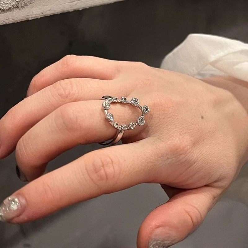 Lace For Women Alloy Rings Featuring Rhinestones With Electroplated Finish