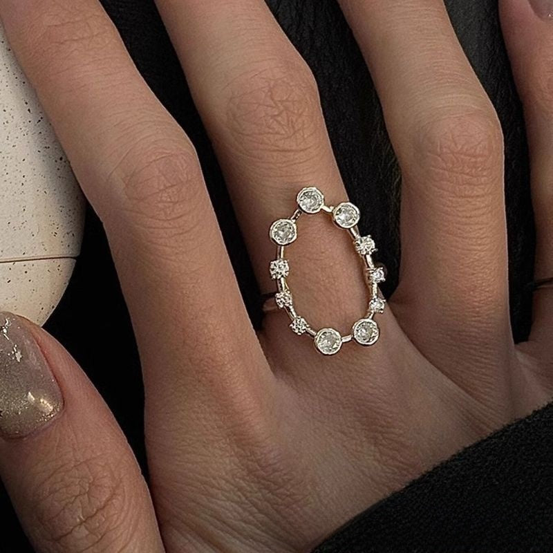 Lace For Women Alloy Rings Featuring Rhinestones With Electroplated Finish