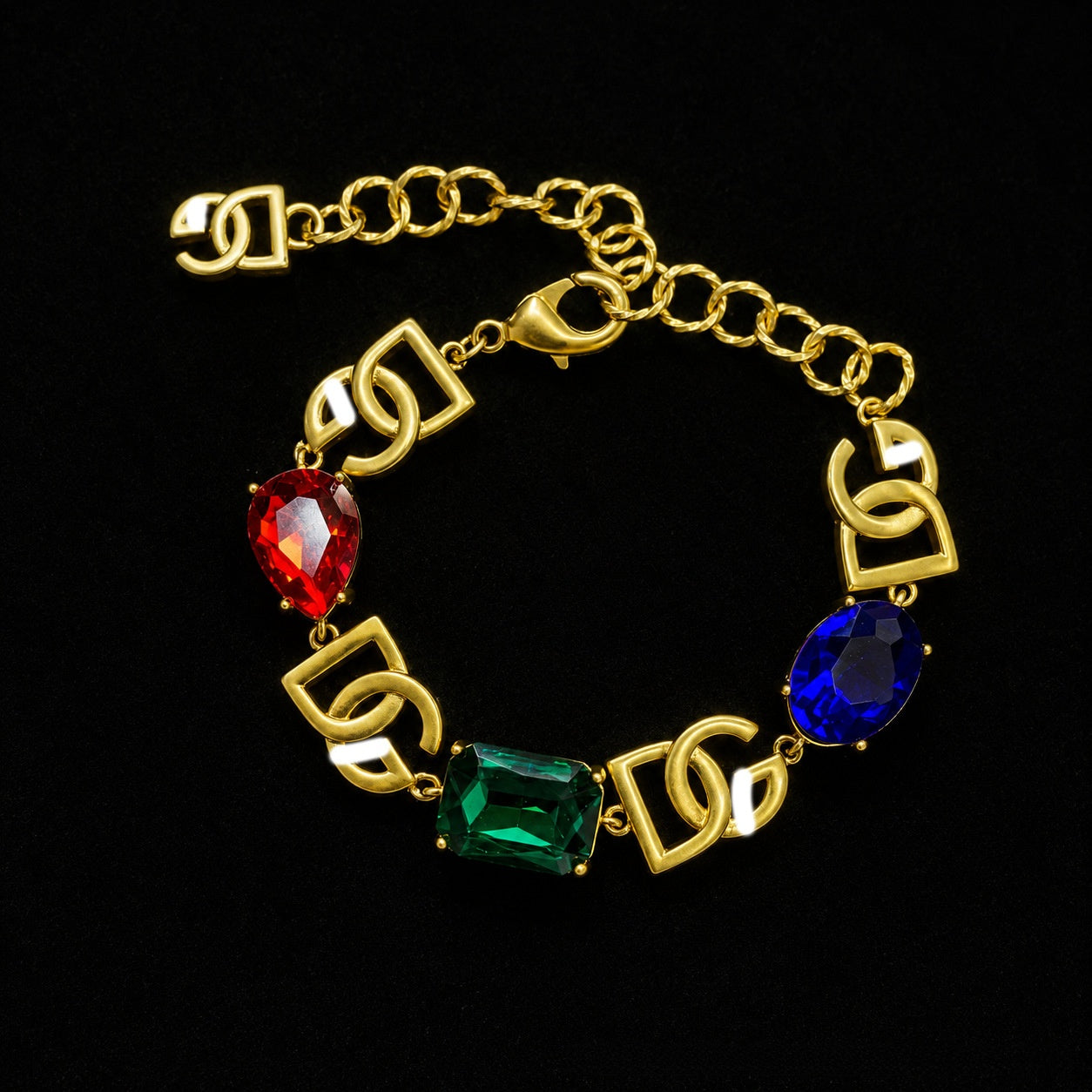 Heart Shape Brass Bracelet For Women With Zircon Inlay, Electroplated And Golden Plated Finish