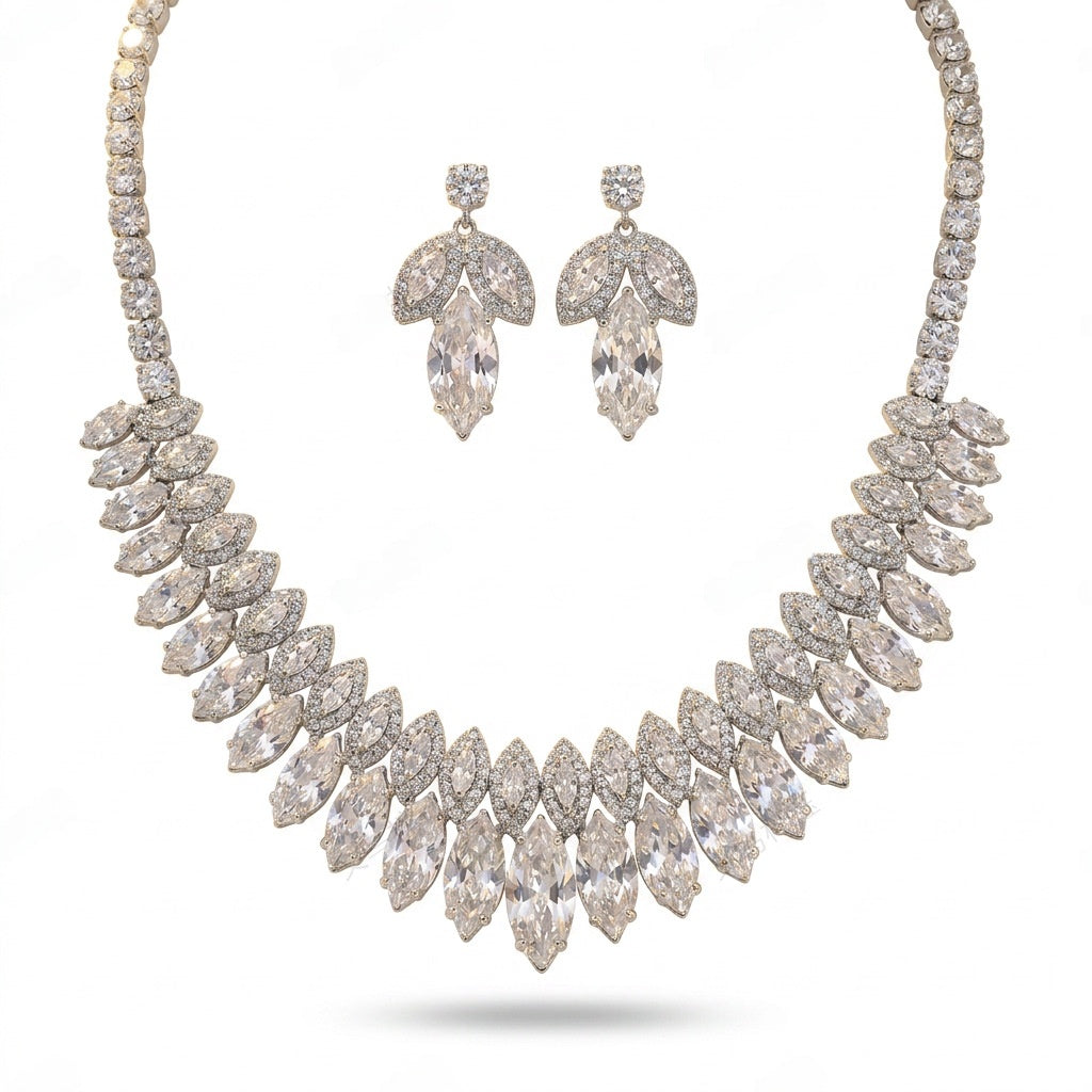 Multicolor Plant Jewelry Set For Women Featuring Zinc Material With Rhinestone Inlay, 1 Set