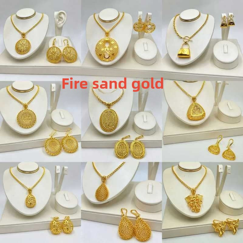 Handmade Heart Shape Jewelry Set For Women In Gold Alloy, Perfect For  Spring And Summer