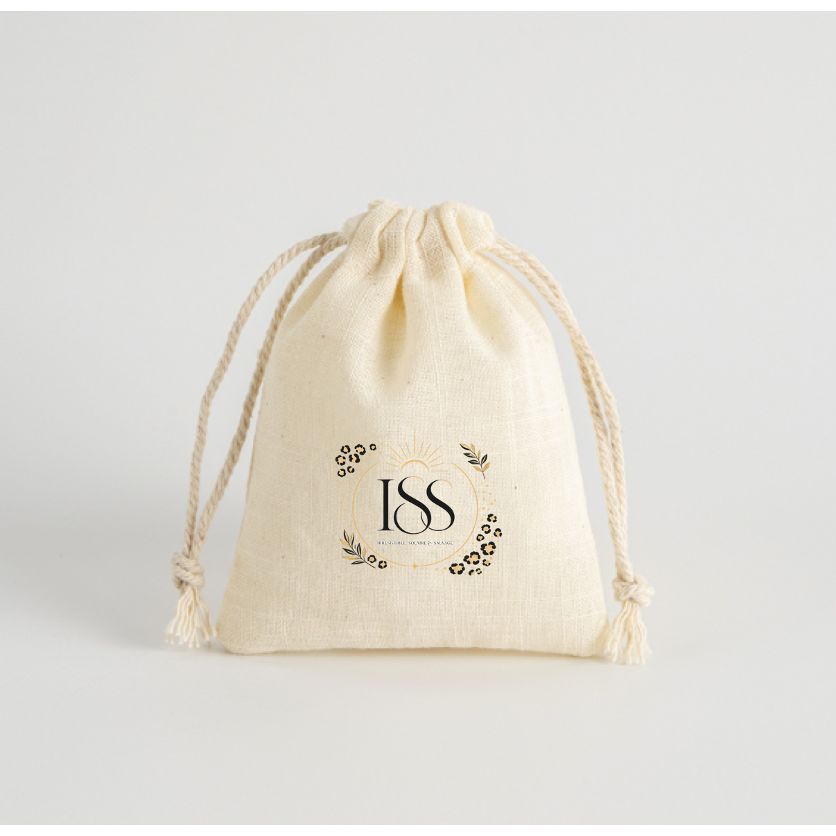 Drawstring Cotton Velvet Jewelry Storage Bag Modern Style Printed Fabric Pouch For Bead Crafts And Souvenirs