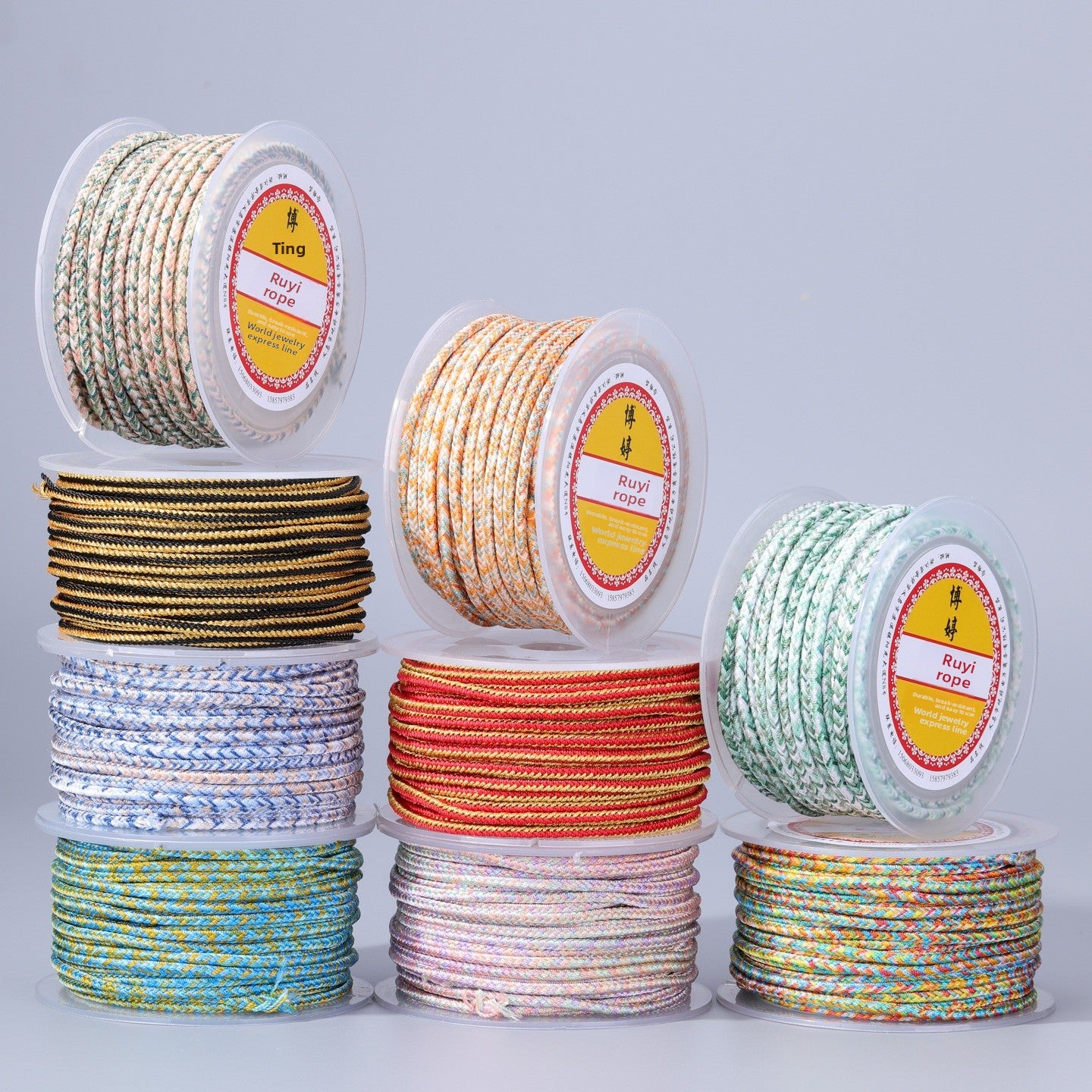 Handmade Nylon Braid Rope In Colour With 3mm Diameter, 3.0mm Thickness For Craft And Jewelry Accessories