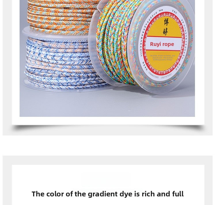 Handmade Nylon Braid Rope In Colour With 3mm Diameter, 3.0mm Thickness For Craft And Jewelry Accessories