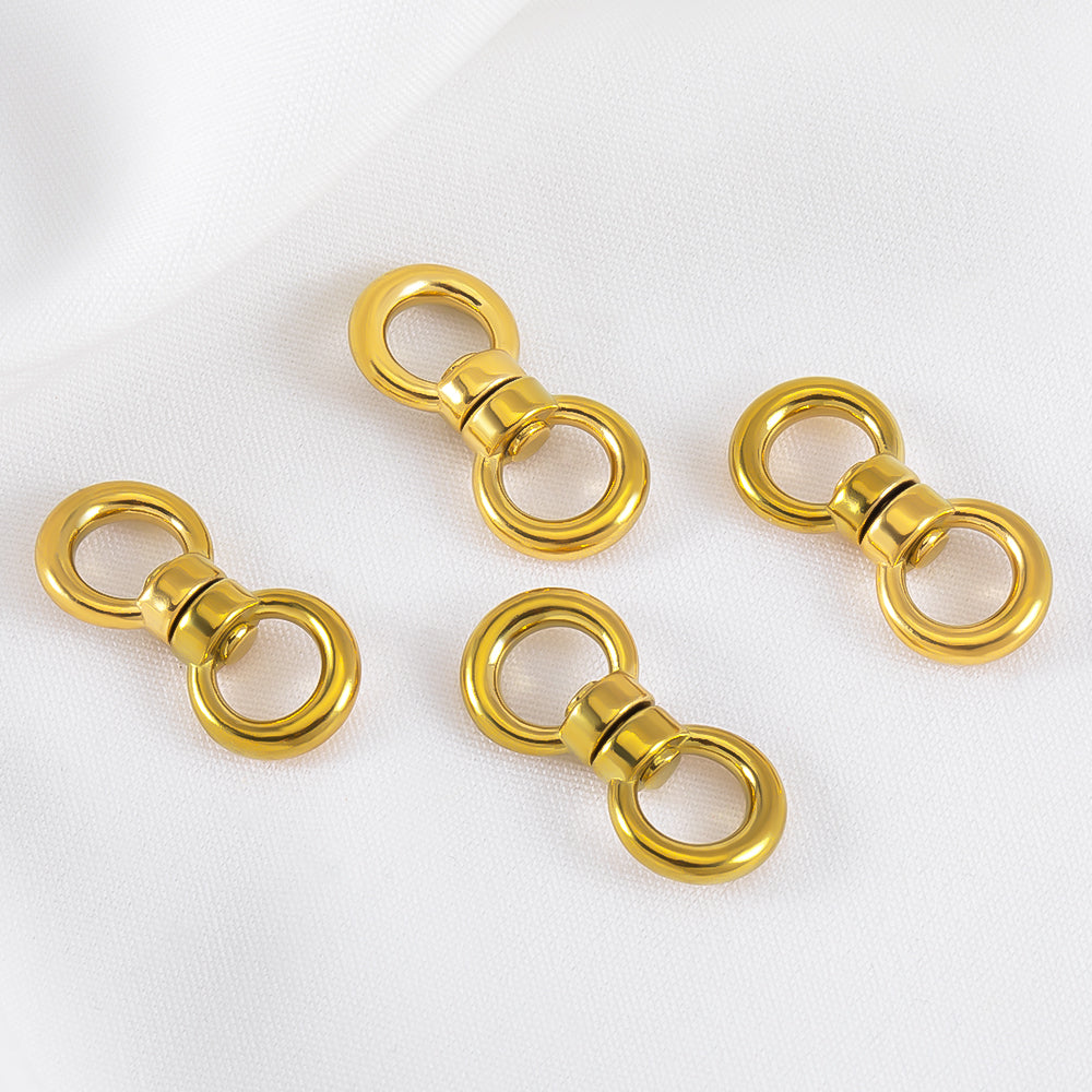 Heart Shape Jewelry Buckle Made Of 304 Stainless Steel With Electroplated Gold Plating Process, 1 PCS Per Package