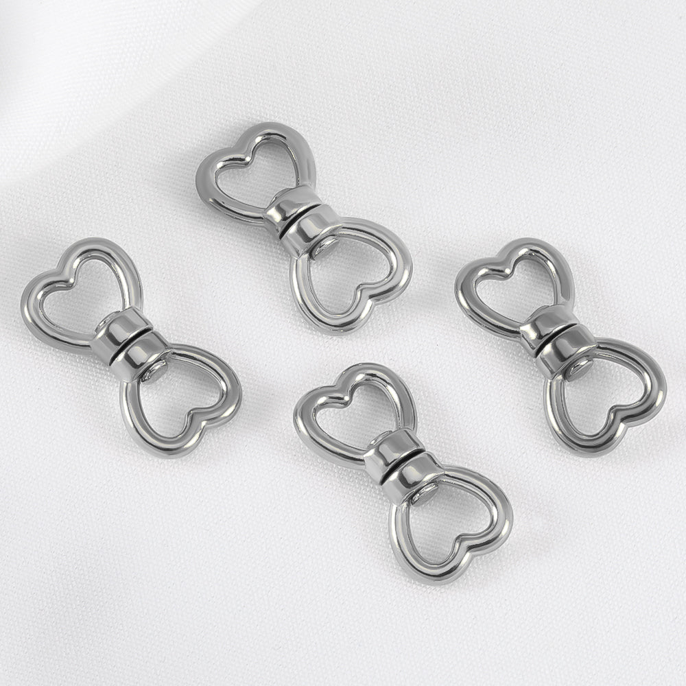Heart Shape Jewelry Buckle Made Of 304 Stainless Steel With Electroplated Gold Plating Process, 1 PCS Per Package