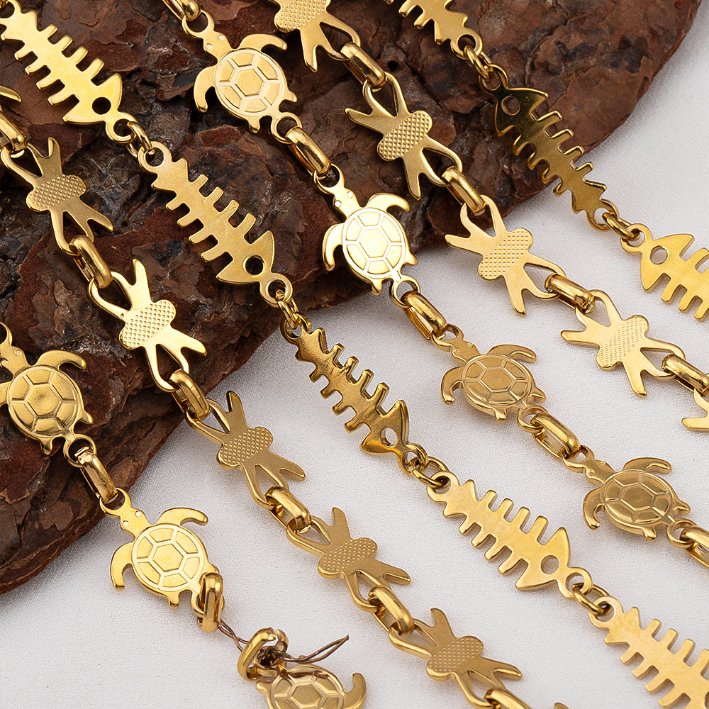 Electroplated Bow Tie Chain In 304 Stainless Steel, 1 Meter Jewelry Accessory
