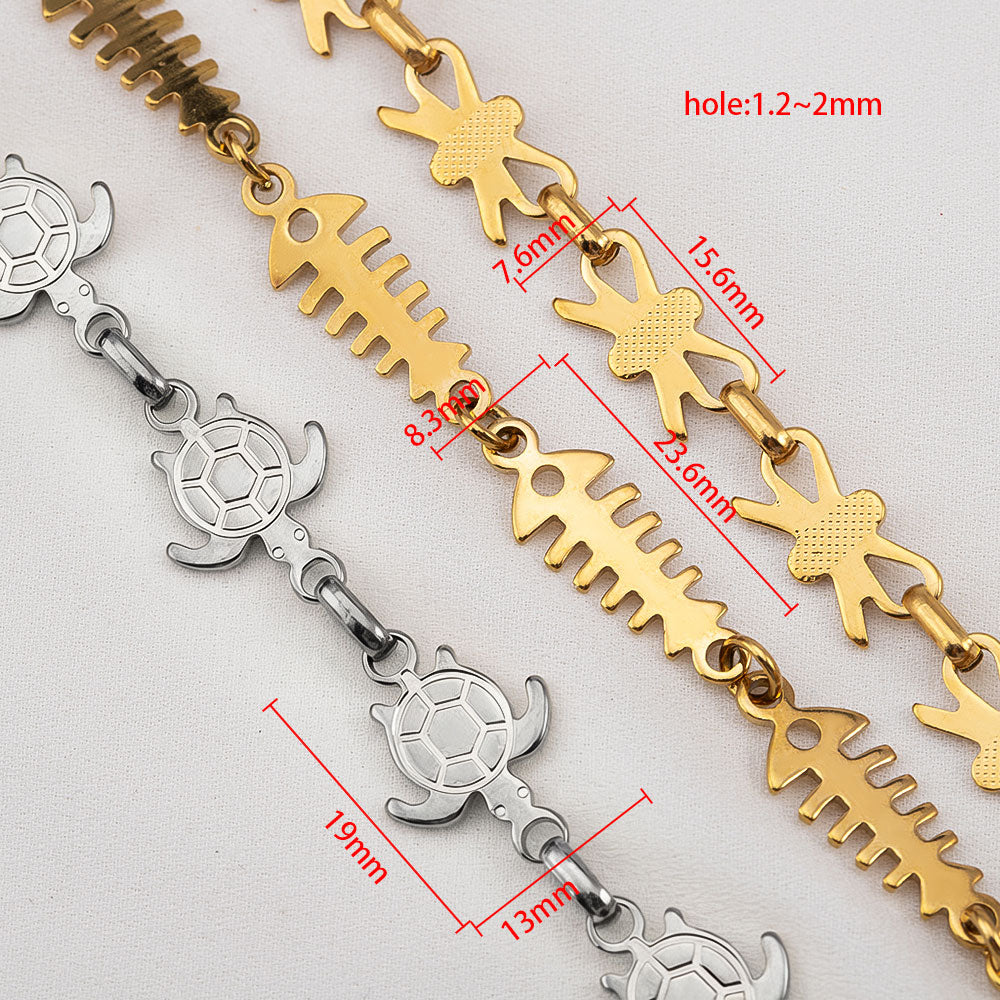 Electroplated Bow Tie Chain In 304 Stainless Steel, 1 Meter Jewelry Accessory