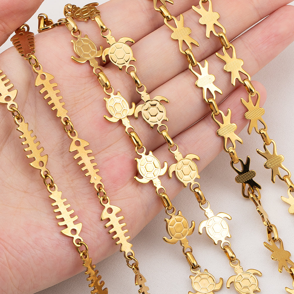 Electroplated Bow Tie Chain In 304 Stainless Steel, 1 Meter Jewelry Accessory