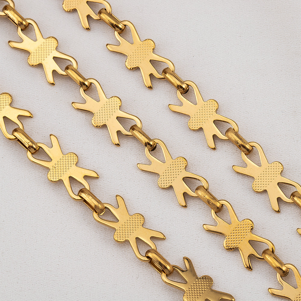 Electroplated Bow Tie Chain In 304 Stainless Steel, 1 Meter Jewelry Accessory