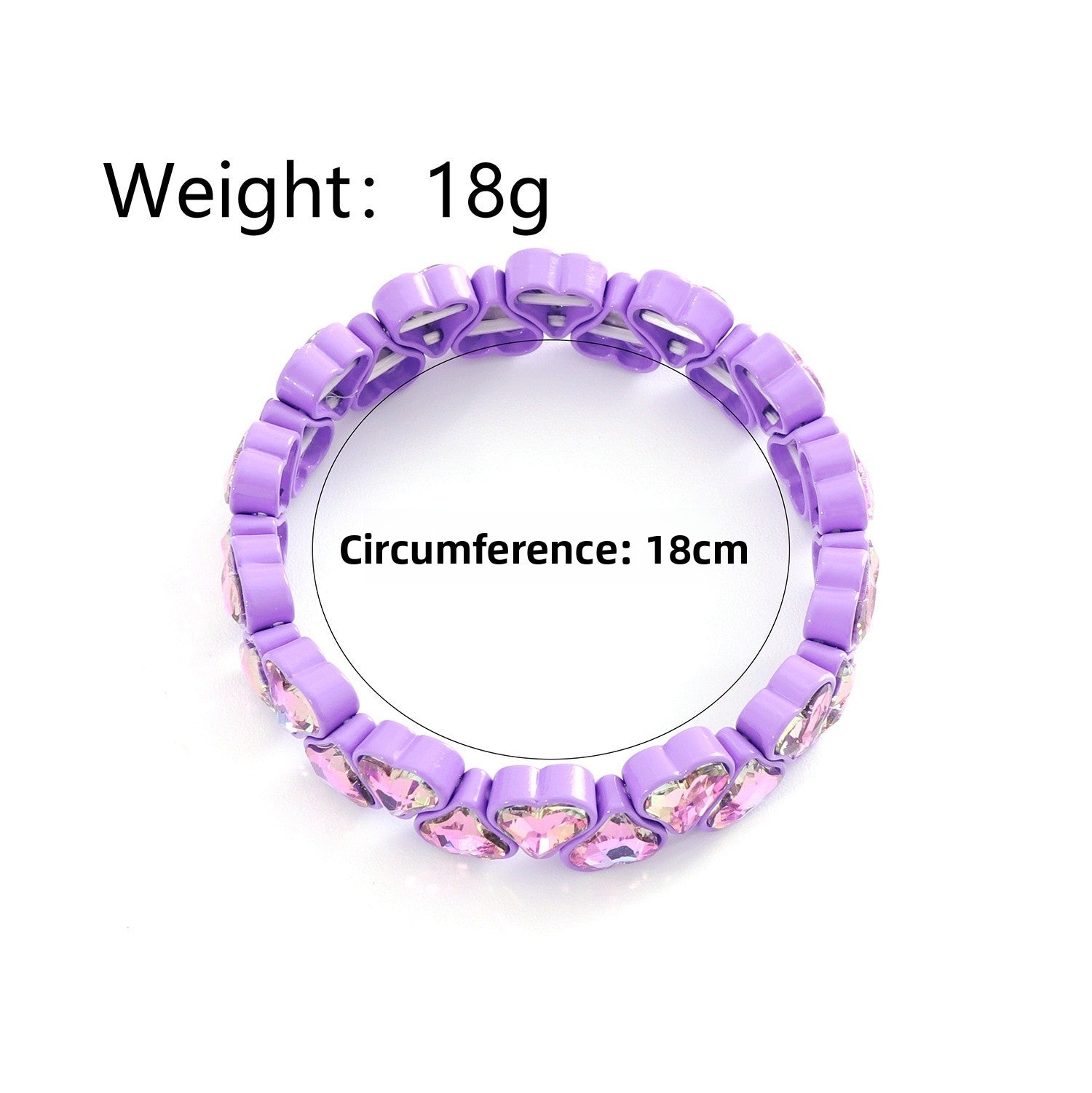 Heart Shape Bracelets For Women With Elastic String Chain, Zinc Alloy Material Featuring Rhinestones, Perfect For Business