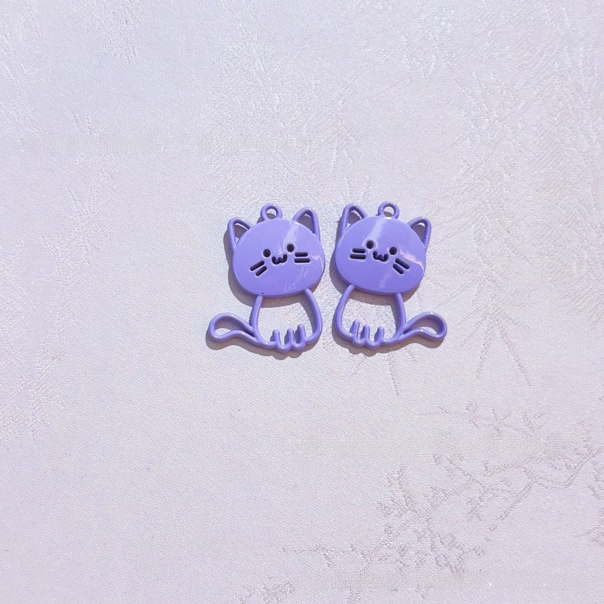 Cat Alloy Pendant With Stoving Varnish Featuring Multicolor Cartoon Style Jewelry Accessories