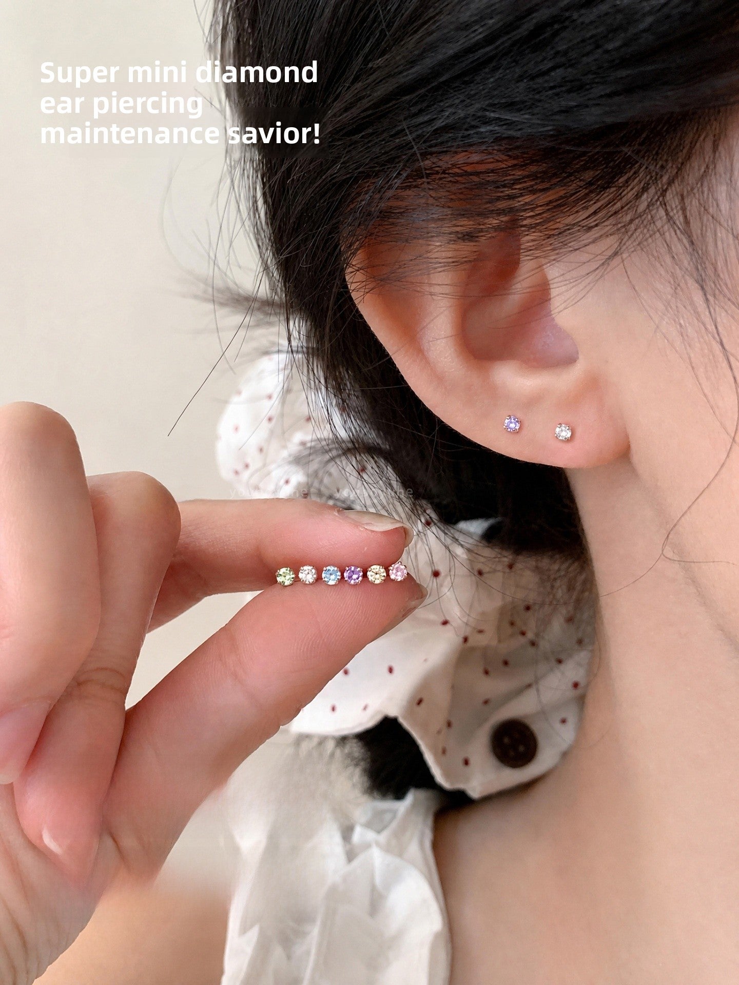 Elaborate Round Stud Earrings For Women In Titanium Steel With Sweet Style Featuring Zircon Inlay