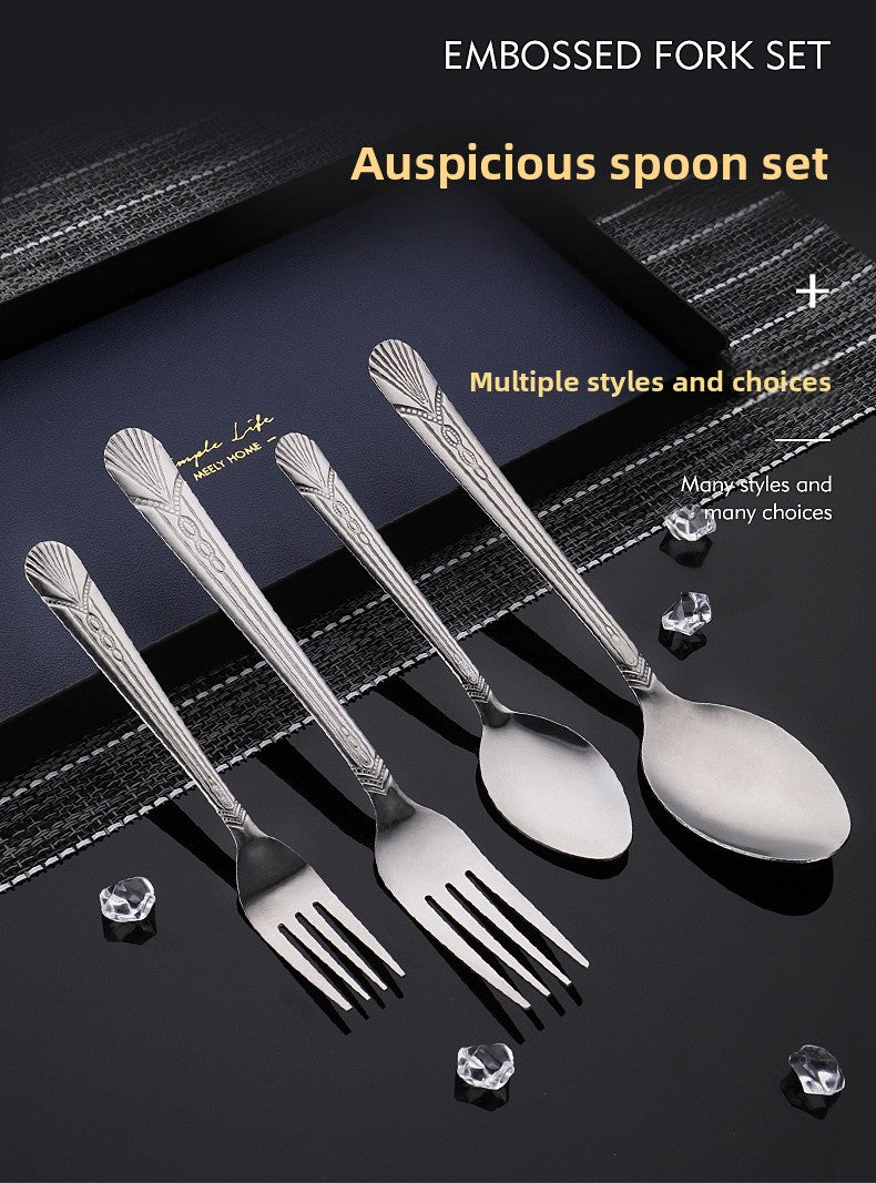 Birthday Flowers Tableware Set Featuring Western Cutlery With Knife, Fork, And Spoon