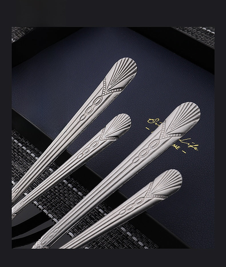 Birthday Flowers Tableware Set Featuring Western Cutlery With Knife, Fork, And Spoon