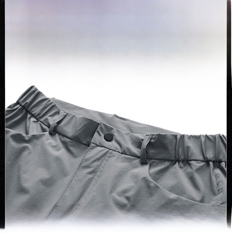 Men's Solid Color Cargo Pants In Full Length, Sport Style Outdoor Wear Featuring Nylon Fabric With Multiple Pockets