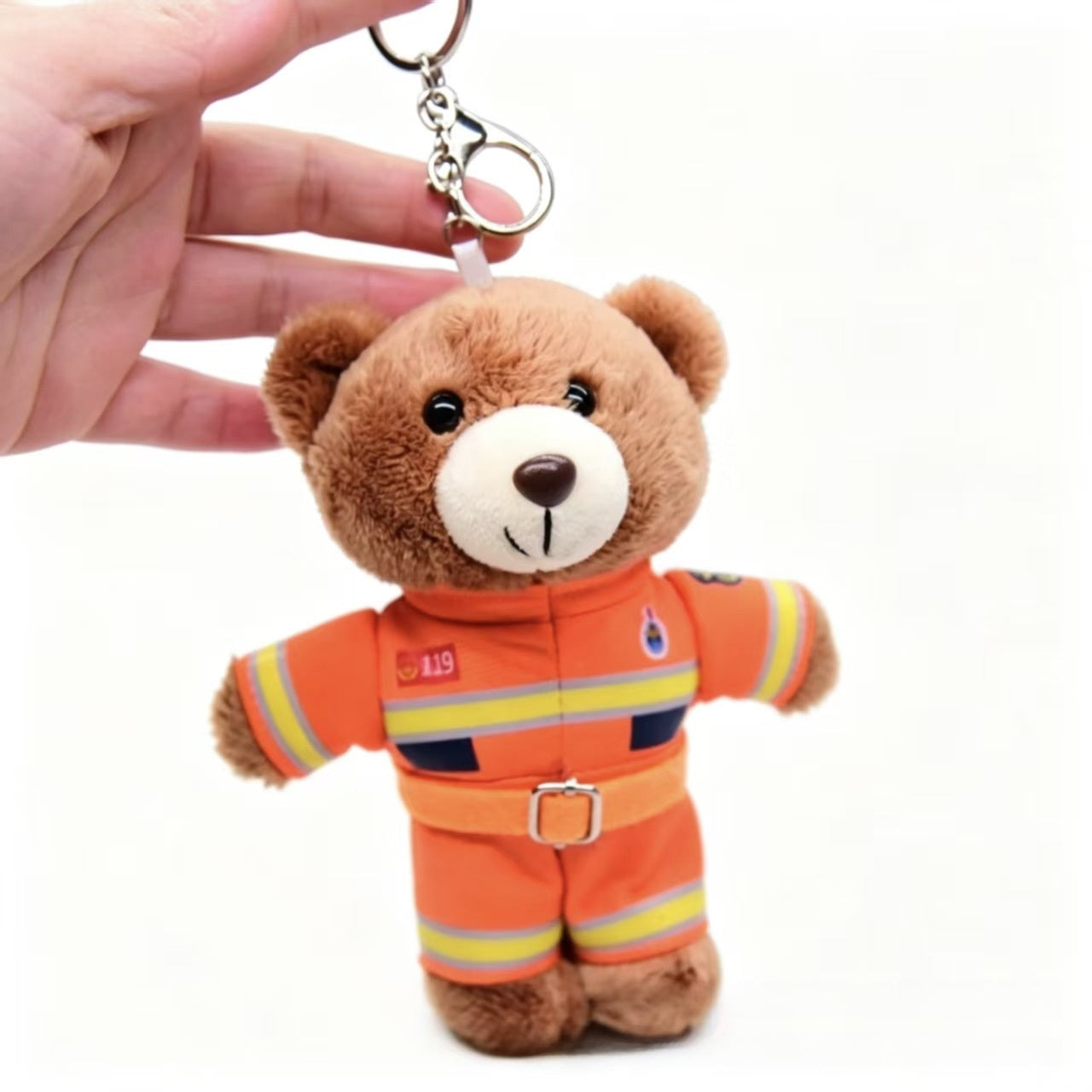Cartoon Style Bear Plush Stuffed Animal Toy Keychain, Soft And Cuddly Plush Doll For Kids