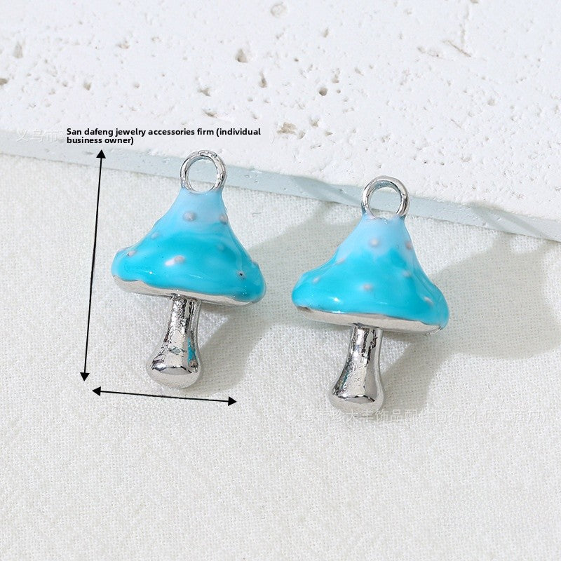 Mushroom Alloy Pendant With Enamel Craftsmanship, Electroplated Finish In Ombre Color Jewelry Accessories