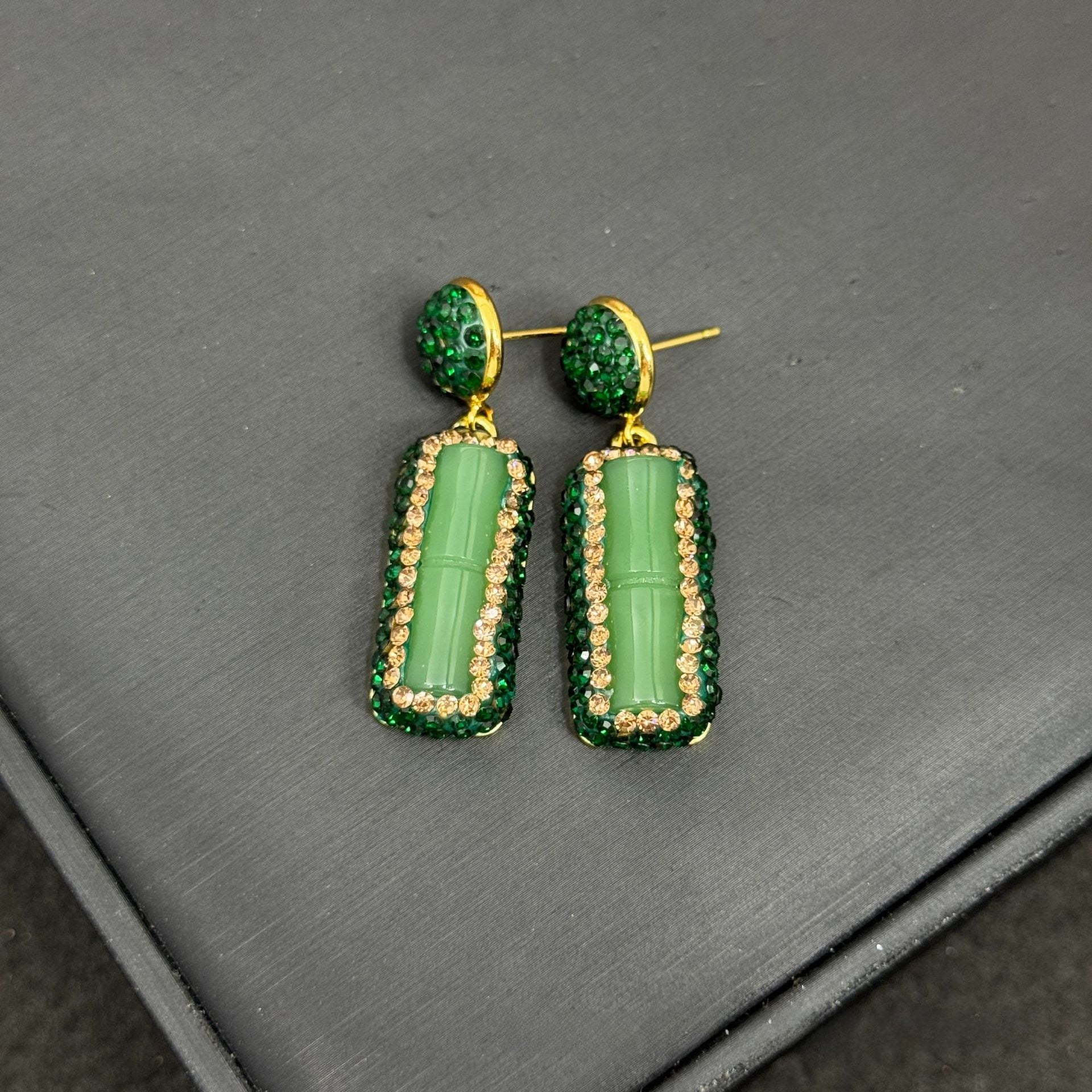 Handmade Copper Plant Jewelry Set For Women With Rhinestones And Cable Chain