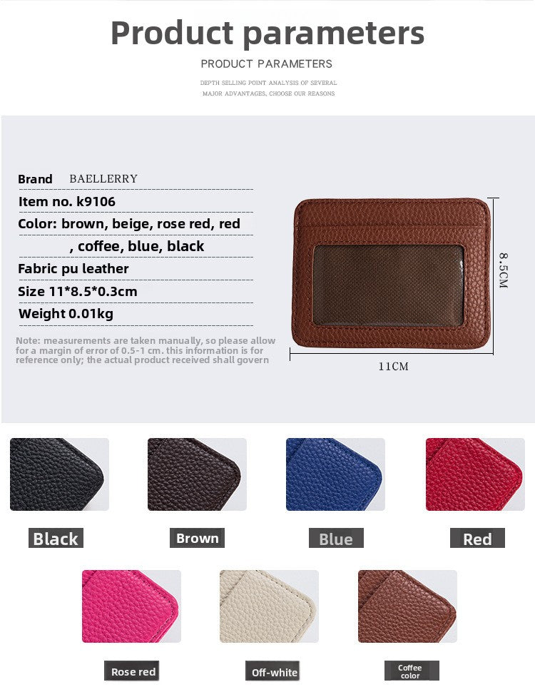 Men's Solid Color Corduroy Card Holder With Sewing Thread Detail, Wear-Resistant Design