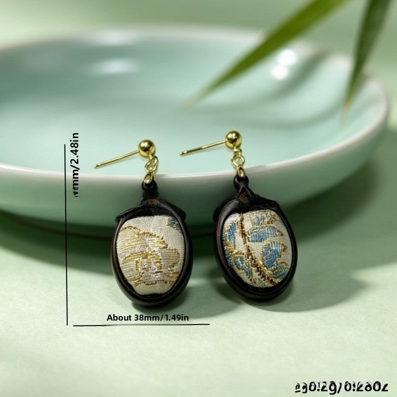 Handmade Geometric Wooden Earrings For Women With Zinc Alloy Ear Pins In Novelty Style
