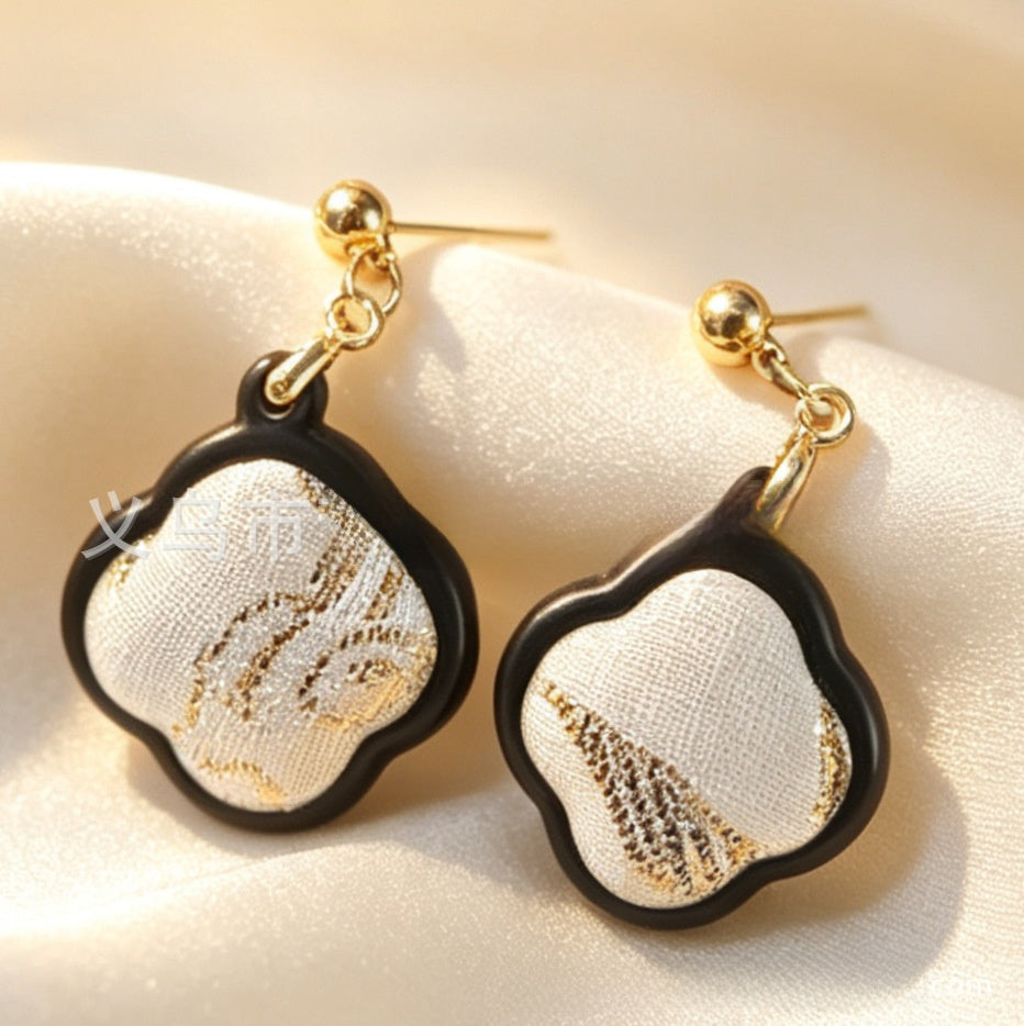 Handmade Geometric Wooden Earrings For Women With Zinc Alloy Ear Pins In Novelty Style